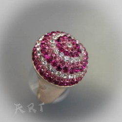 Сребърен дамски пръстен с камъни Swarovski R-262